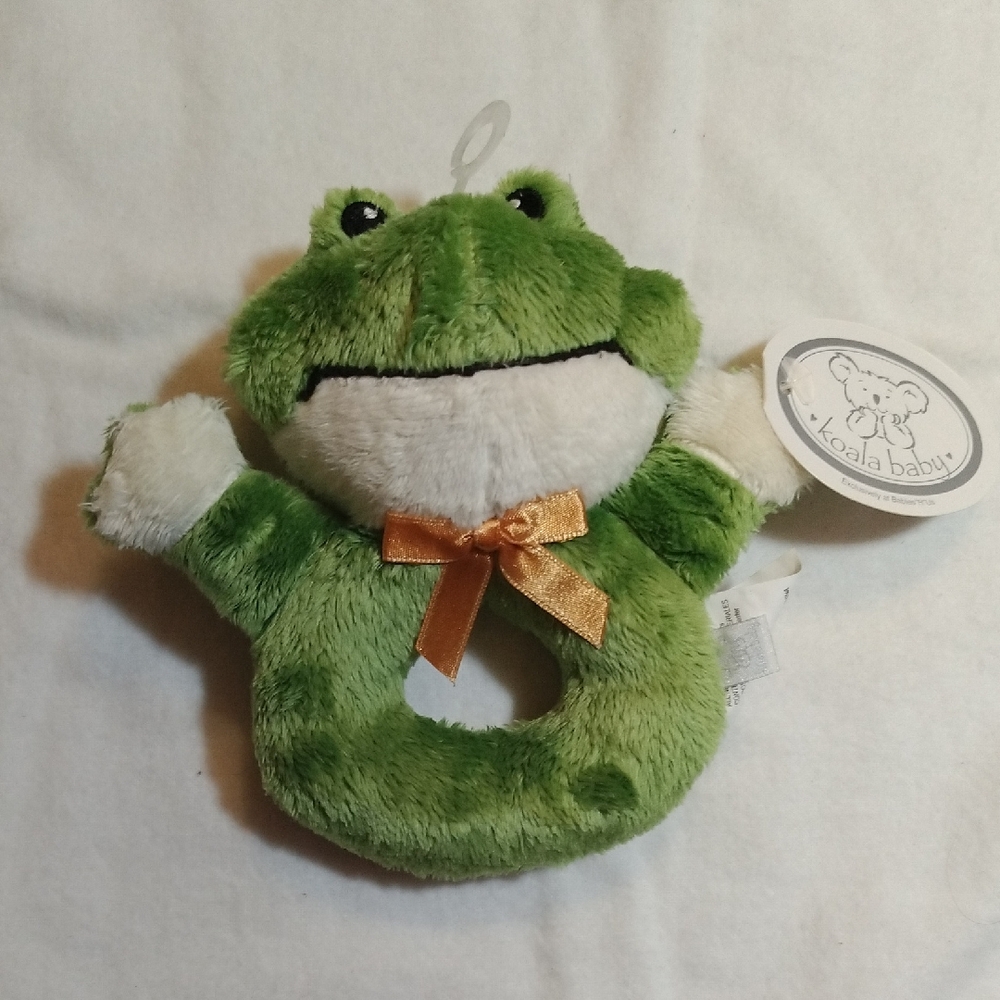 Koala Kids Green and White Stuffed Animal Frog Plush